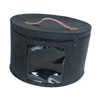 Bothyi - Caja De Almacenamiento Para Sombreros, Caja De Almacenamiento Apilable Para Sombreros, Para Guardar Ropa En El Armario, Almacenamiento De Juguetes, Negro Mediano