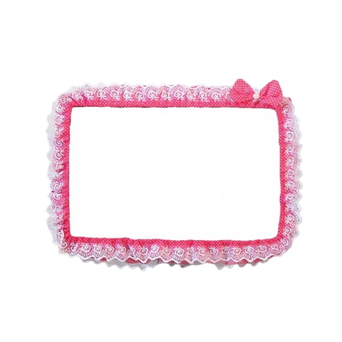 Bothyi - Marco De Pantalla De Computadora, Cubierta De Borde, Funda Protectora De Tela De Encaje Con Lazo De 23 A 26 Pulgadas, Rosa Rojo
