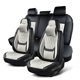thumbnail image 1 of Fundas para asientos de coche TINRAIYANG – Juego completo de cuero negro y beige, 1 of 8