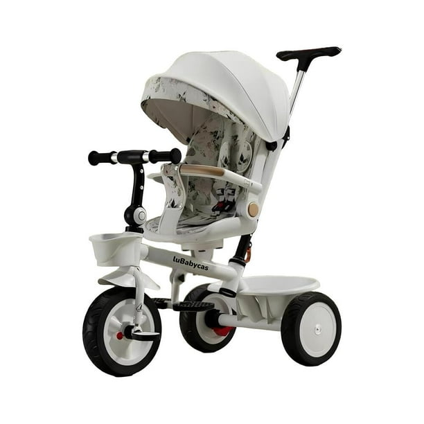 Triciclo LuBabycas 360° Multiposiciones con Mesita Blanco