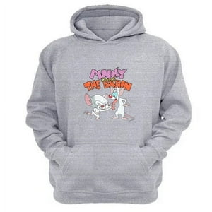 Genérico - Polerón Canguro Pinky Y Cerebro Gris Claro Talla L Unisex