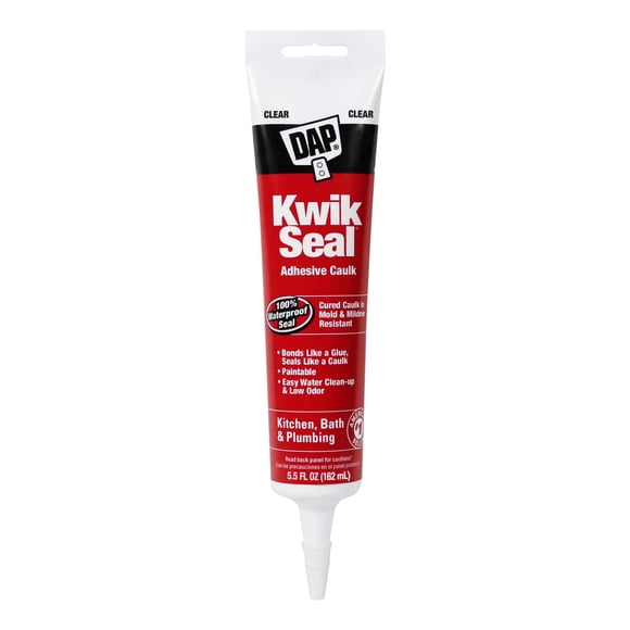 Caulk DAP Kwik Seal 18008, 162 ml, látex, transparente para varios materiales