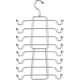 thumbnail image 1 of Perchas para faldas y pantalones con clips ajustables (paquete de 2) - 4 niveles, cromadas con vinilo negro - Antideslizantes y duraderas - Organizador de armario que ahorra espacio, 1 of 7