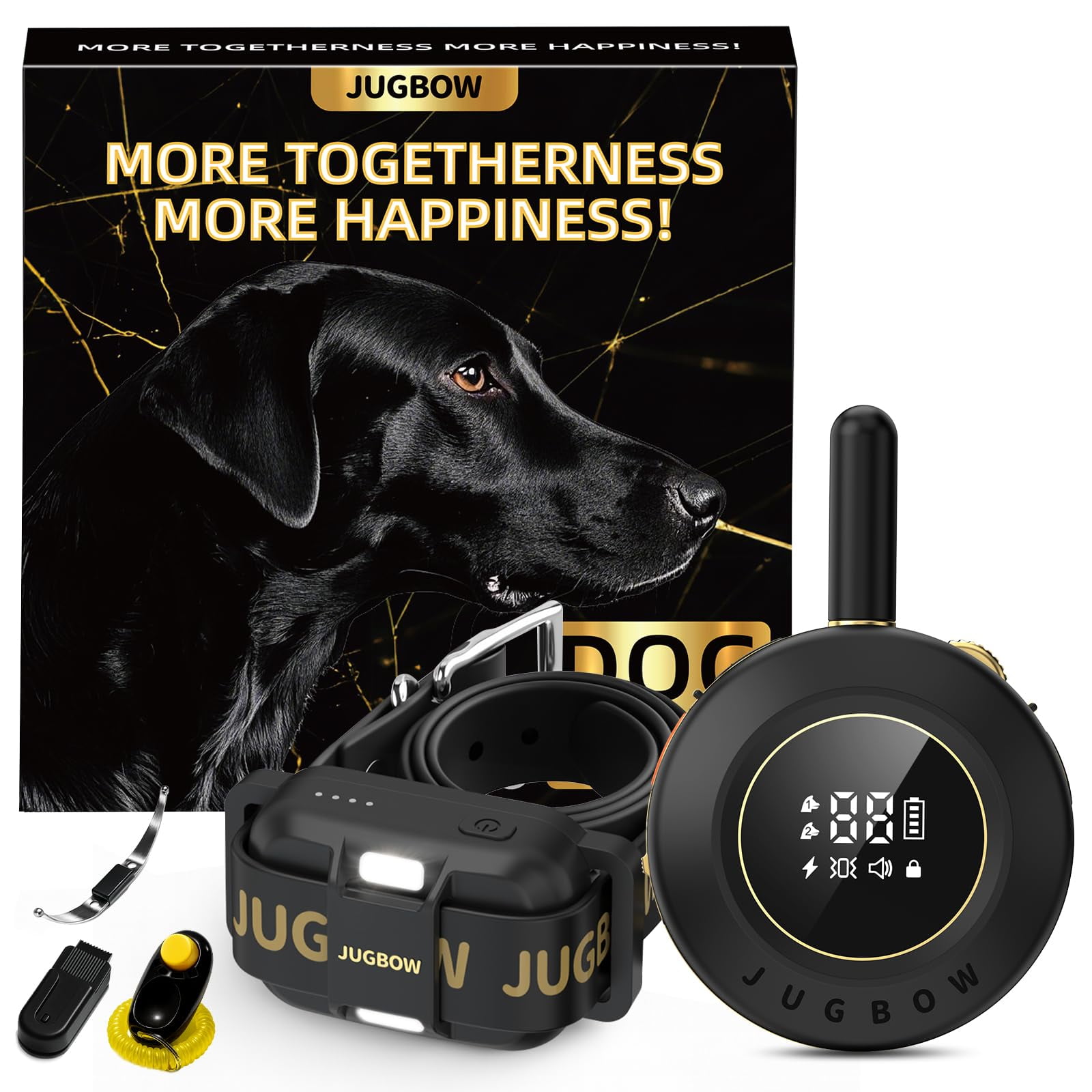 Collar De Adiestramiento Para Perros Jugbow Shock De 3/4 Millas Con Mando A Distancia Negro