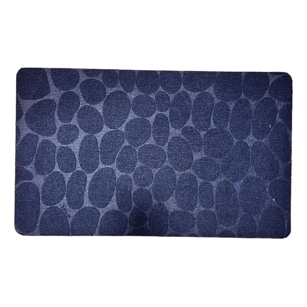 Alfombra De Entrada Hogar Limpiapiés Decorativa 78x47cm azul