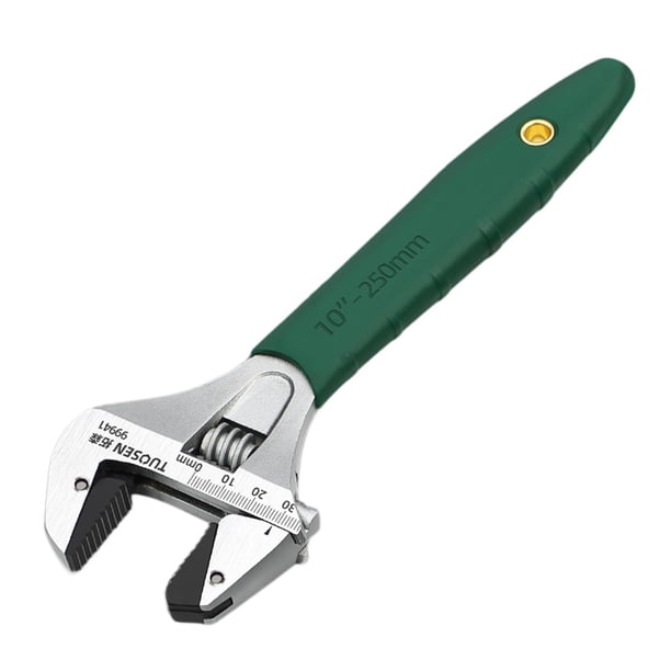 Llave de apertura amplia Llave para el hogar Llave de baño de acero con alto contenido de carbono Llave ajustable Llave de plomería para mantenimiento 10 pulgadas