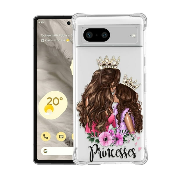 1pc Phone Case With Super Mom Pop Pattern Transparent Four-corner Anti-fall Phone Case For Google 7PRO/7A/7/6PRO/6A/6