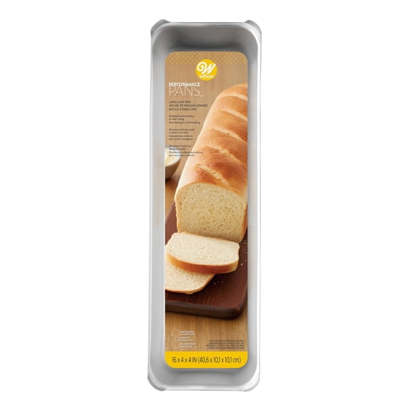 Molde para pan Wilton Performance Long Jumbo 40,6 x 10,2 cm, color plateado