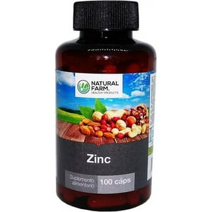 Natural Farm - Zinc 20 Mg 100 Caps Antioxidante Acne Cicatrizacion Resfriad