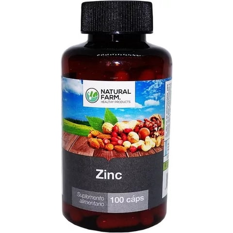 Natural Farm - Zinc 20 Mg 100 Caps Antioxidante Acne Cicatrizacion Resfriad