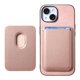 thumbnail image 1 of Funda de Cuero Magnética con Tarjetero para iPhone 14 Cubierta Delgada Rosa, 1 of 5