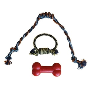 Defensor - Set De Juego Cuerdas Y Hueso Para Perros, 3 Unidades