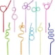thumbnail image 3 of Pajitas reutilizables de plástico para beber, divertidas y divertidas, flexibles y variadas, 30 unidades, para niños, adultos, premios escolares, cestas de Pascua, suministros para fiestas de cumpleañ, 3 of 7