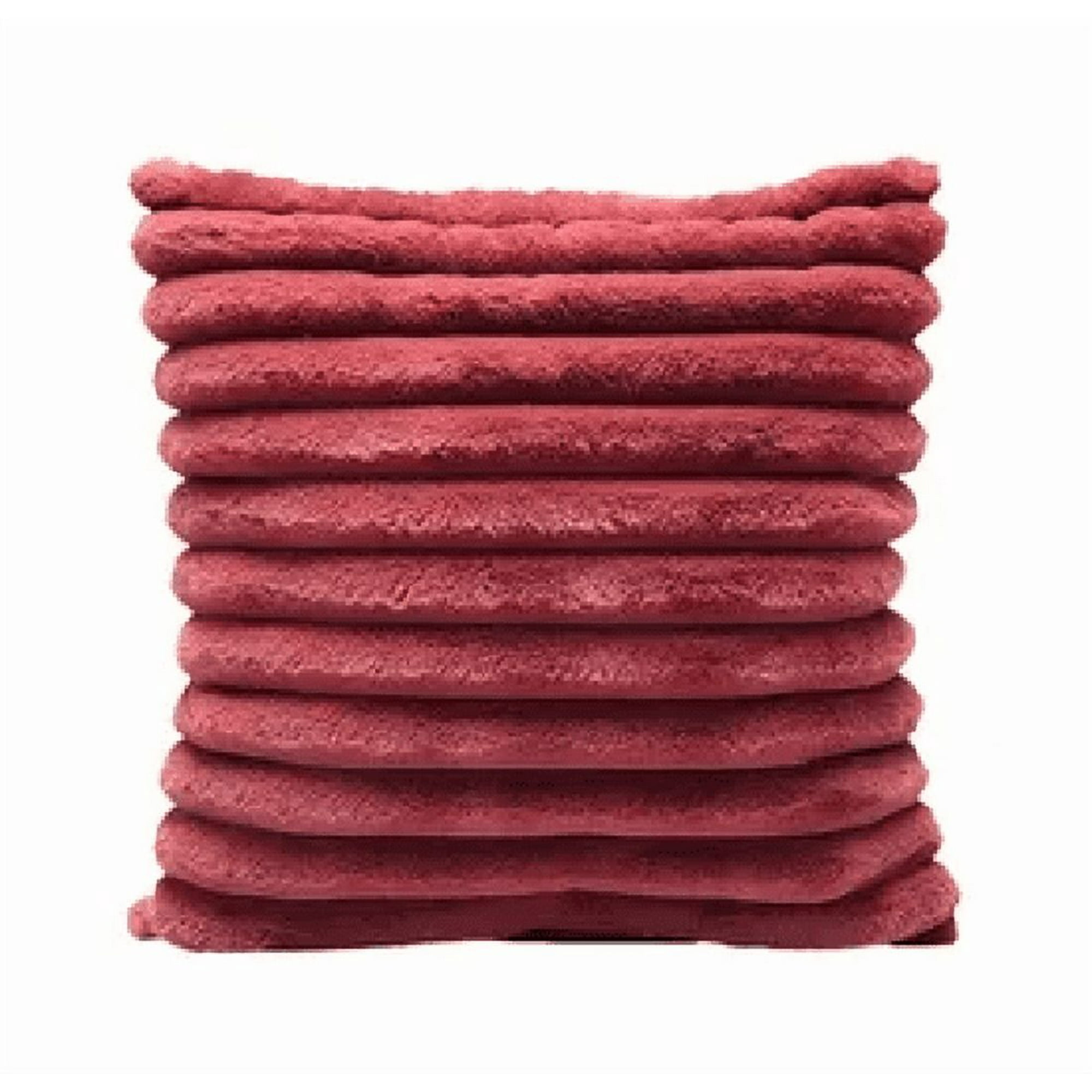 Genérico - Pack 2 Fundas De Cojín Super Suave Líneas Decoración 43x43 Cm Color Rojo