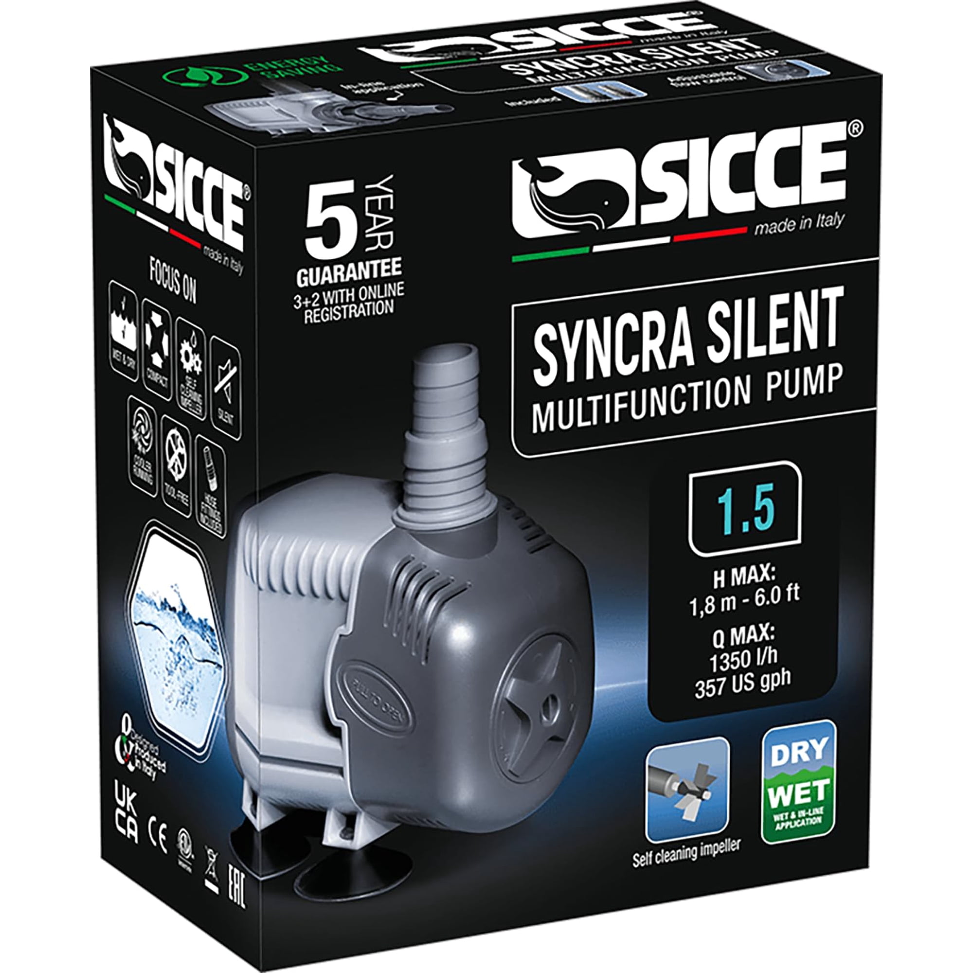 Bomba De Agua Sicce Syncra Silent 1.5 Multifunción 1350 Lph