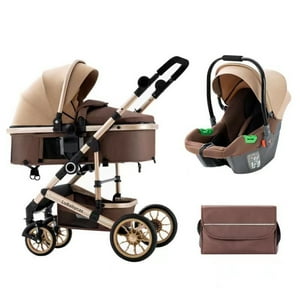 Coche Cuna Con Silla Nido Y Accesorios Lubabycas Café
