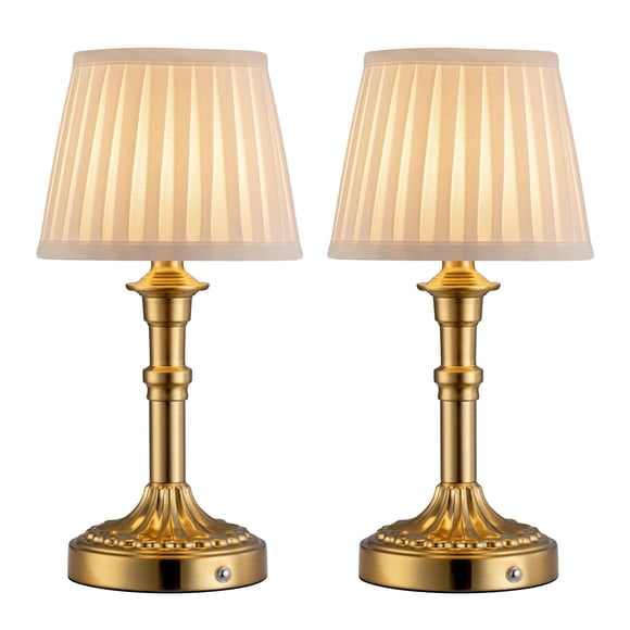 Set de 2 lámparas de mesa inalámbricas KDG, LED, 33 cm, 2,3 kg, bronce