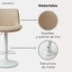 thumbnail image 2 of Silla Piso Bar Taburete Altura Regulable Dorik Venhoouse Blanca, 2 of 8