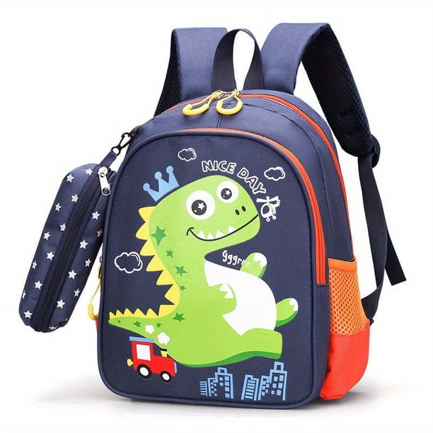 Children's Schoolbag With Pencil Case Cartoon Unicorn Dinosaur Kindergarten Backpack Lightweight Waterproof Backpack For Boys Girls Travel Backpack