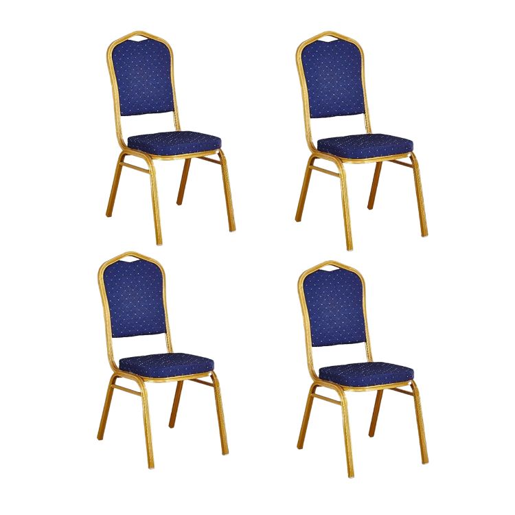 Crusec - Pack 4 Silla Tapizada Eventos Fiestas Conferencias Comedor - Azul Marino