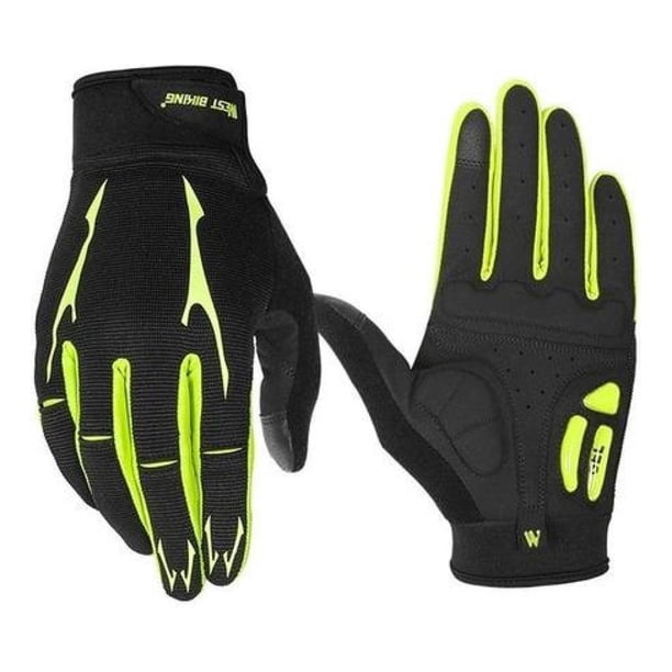 Guantes West Biking Con Gel, Ruta Y Mtb Dedo Largo Bicicleta amarillo L