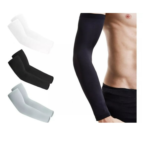 Pack de 3 Pares de Mangas Deportivas Premium con Filtro UV para Brazos en color Blanco