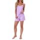thumbnail image 2 of INSPIRE CHIC Conjunto de Pijama para Mujer con Encaje, Estampado de Estrellas, Cuello en V, Sin Mangas, Camiseta sin Mangas con Shorts de Cintura Elástica, Conjunto de Dos Piezas, M Púrpura, 2 of 6