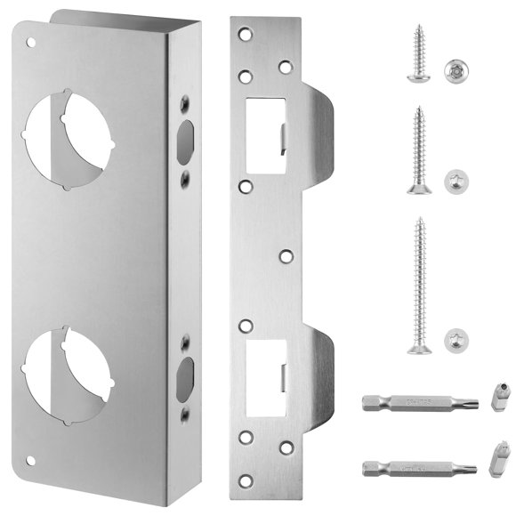 Placa de Refuerzo U 10539 y Placa de Golpe U 10385 para Puertas de 1‑3/4" (44,5 mm) de Espesor