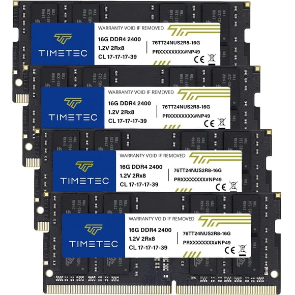Memoria RAM Timetec 64 GB (4 x 16 GB) DDR4 2400 MHz SODIMM para portátil