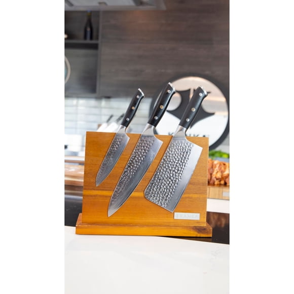 Kanka Porta Cuchillos Premium de Madera Magnetizado 30cm Café