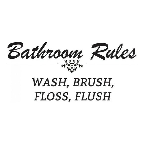 Decomural Bathroom Rules Funny WS-41019