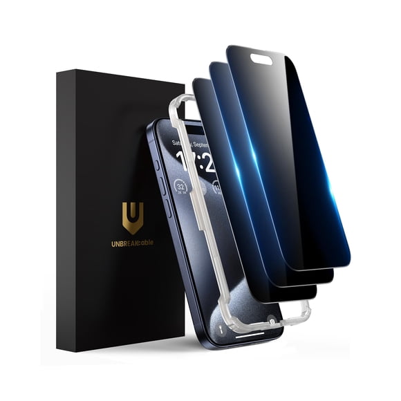 Protector de pantalla de privacidad UNBREAKcable para iPhone 15 Pro Max