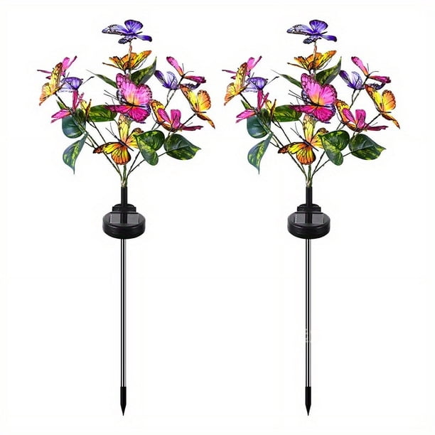 2 Pack Solar Butterfly Lights - Add a Magical Touch to Your Garden with These LED Outdoor Landscape Lights!