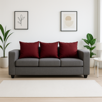 M&E - Sofá Roma Mas Cojines Burdeo