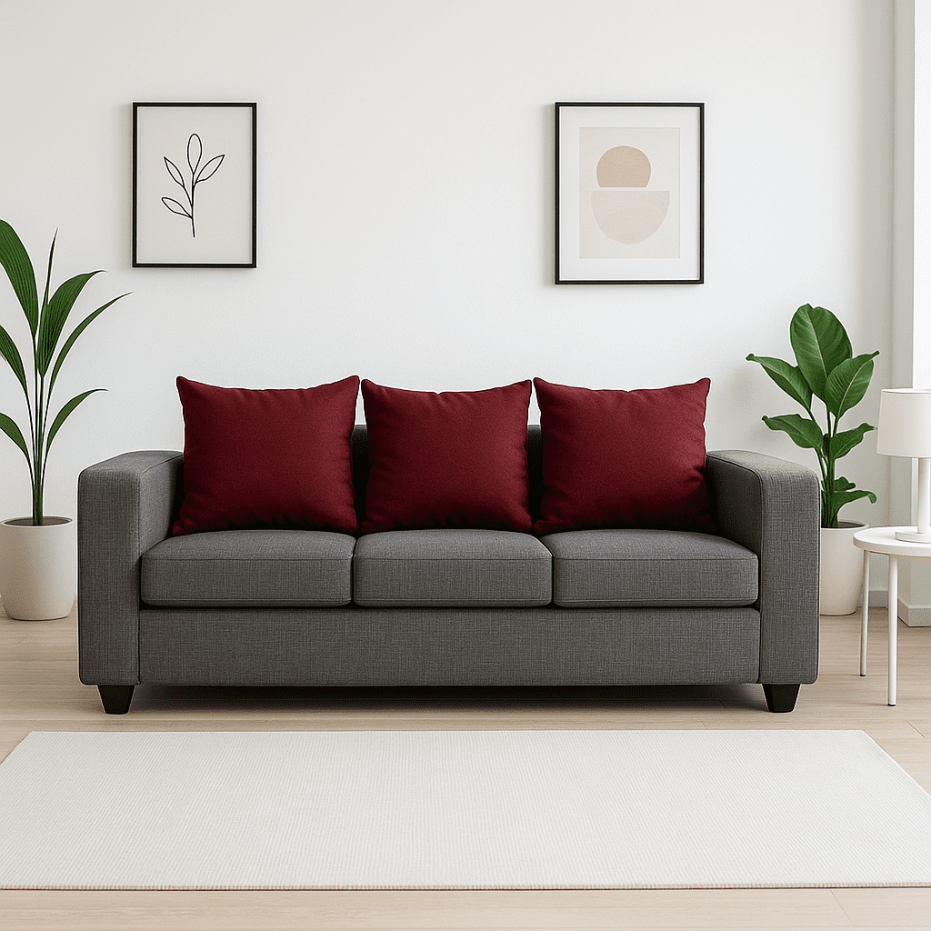 M&e - Sofá Roma Mas Cojines Burdeo