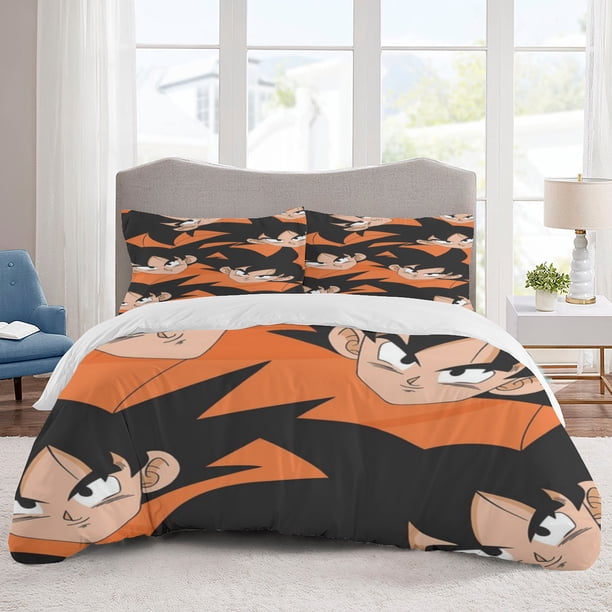 Dra-gon Ball Bedding Sets Cartoon Duvet Cover Lightweight 3 Piece Bet Sets for Kids Boys Girls