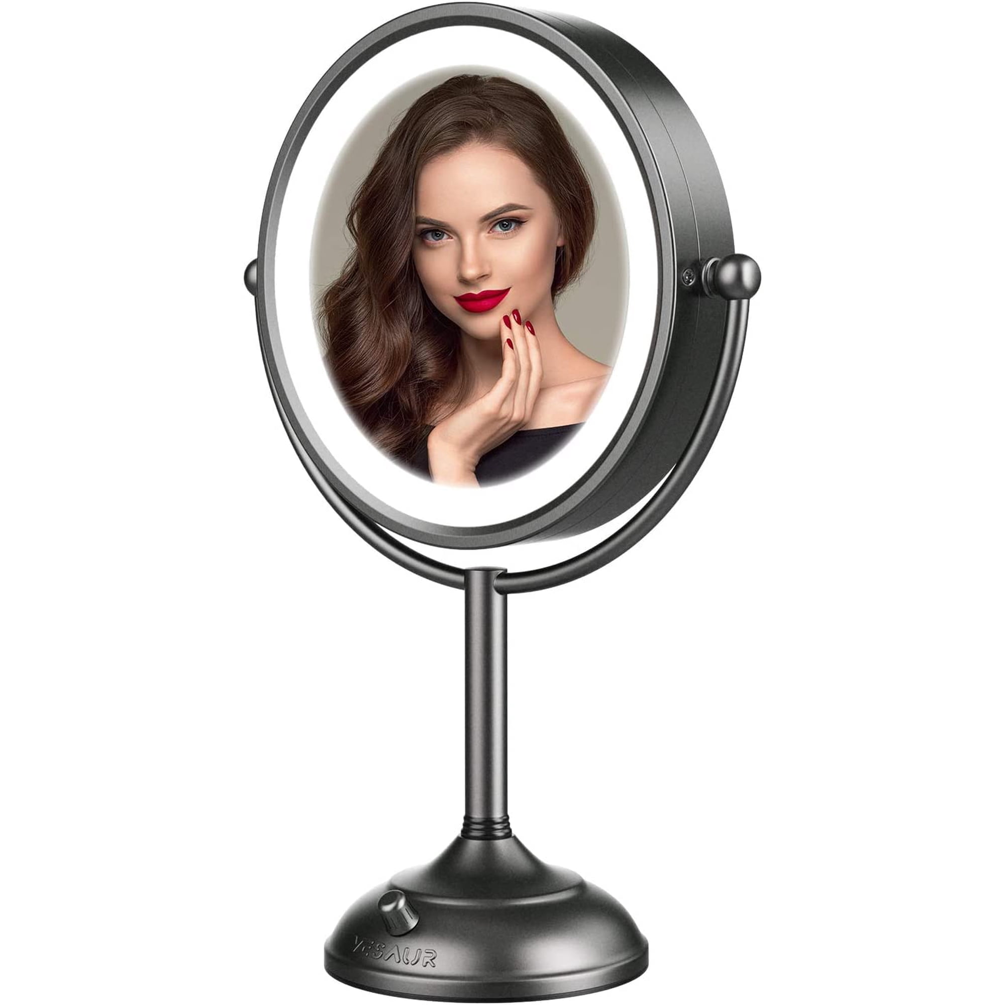Espejo De Maquillaje Vesaur Profesional 8,5" 1x/10x Con 60 Luces Led Hd