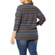 thumbnail image 3 of Agnes Orinda Conjuntos de Halloween para Mujeres Tallas Grandes Tops Universitarios de Manga 3/4 Blusa Casual Elegante de Punto a Rayas Cuello Asimétrico Camiseta de Moda 6X Azul, 3 of 7
