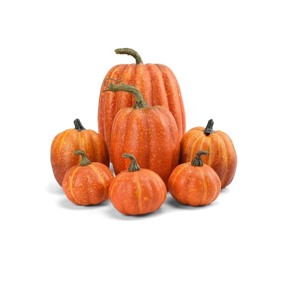 Set 7 Calabazas de Foam Naranjas hasta 21 cm Halloween - Frank & Mortis