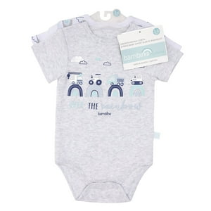 Bambino - Set 2 Bodys Manga Corta Gris Transportes Niño 0-3 Meses