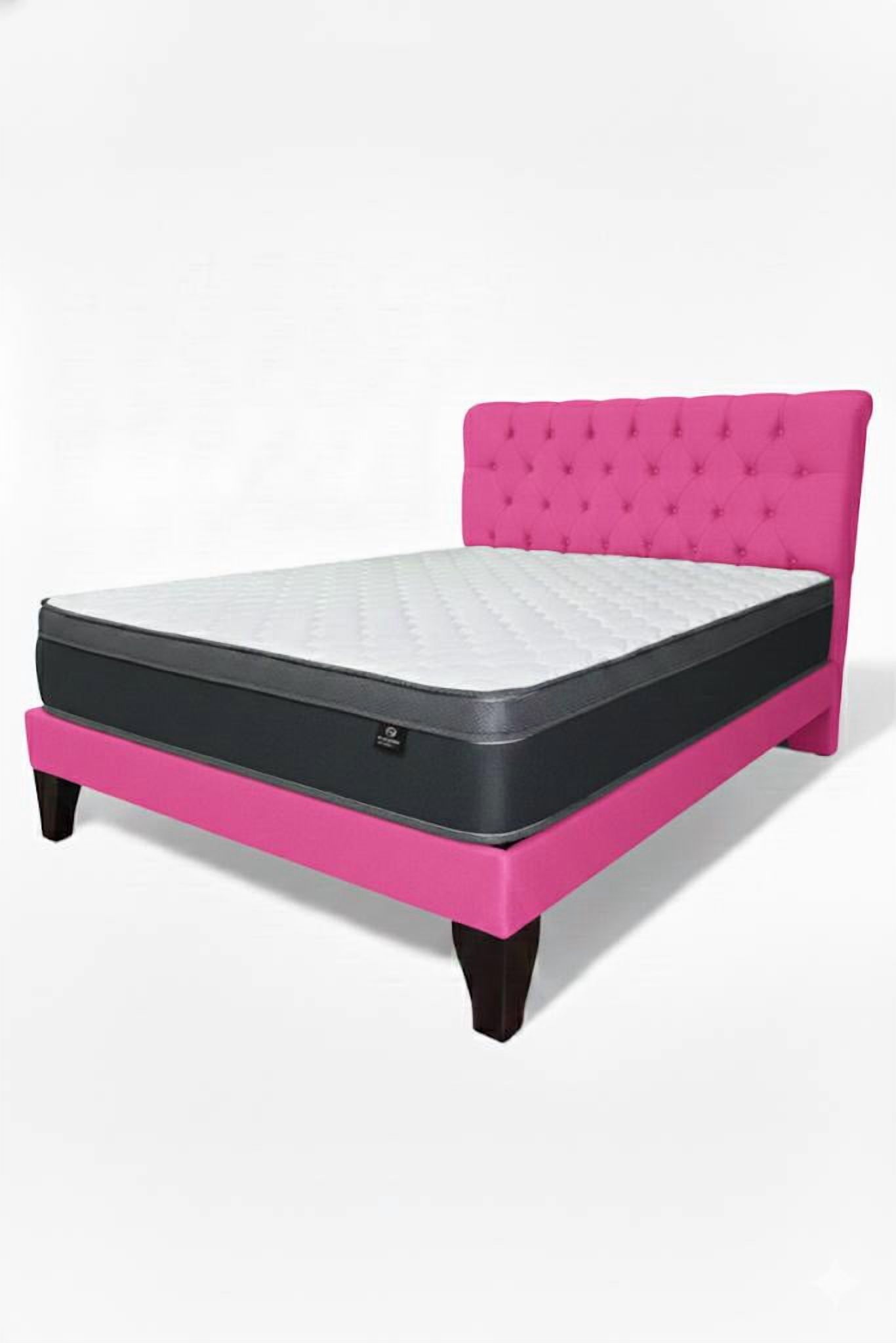 Vitelio - Cama King Plazas (Color) Europea Incluye Base+Respaldo+Colchon