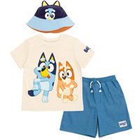 Set De Camiseta Bluey Bingo Para Niños Pequeños Con Pantalones Cortos Y Sombrero 5T