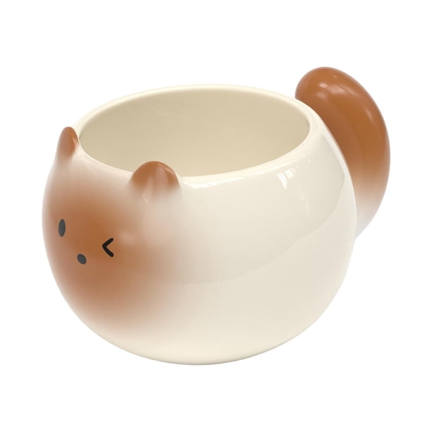 Taza de café de cerámica con diseño de gatito siamés, 280 ml, bonita taza de agua, decoración creativa para el hogar, taza de té, taza de cerámica para parejas, cocina, hogar, Marrón