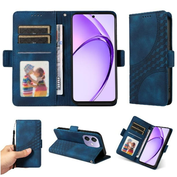 Carcasa FOXDOCK OPPO A5x 4G/5G de cuero PU, diseño acolchado clásico, protección contra caídas y rayones