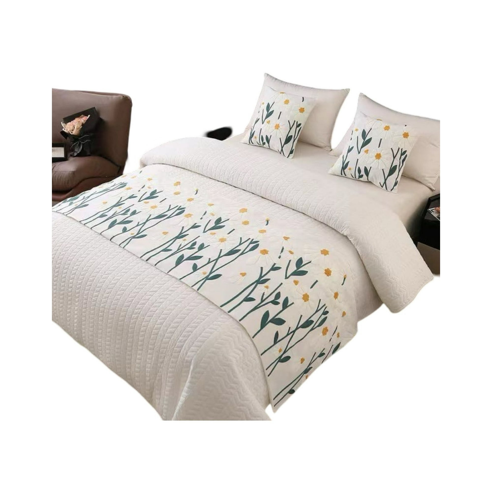 Genérico - Piecera Bordada Para Cama - Sin Fundas De Cojín D1