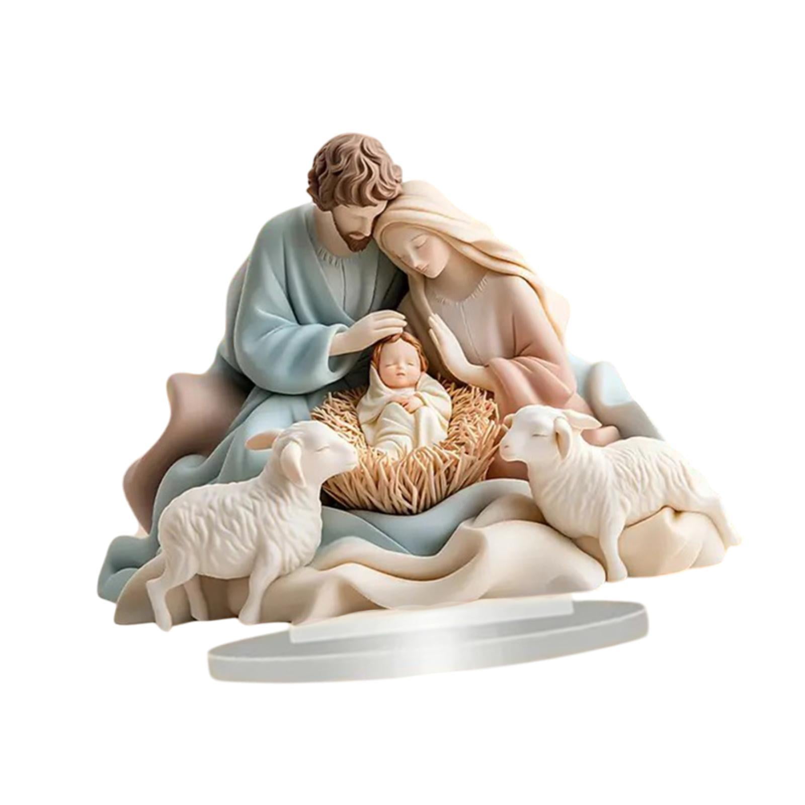 Bothyi - 2d Jesús Decoración De La Figura Santa Decoración Del Hogar Religioso Para El Gabinete Ministerio Del Hogar Colorida Familia Santa