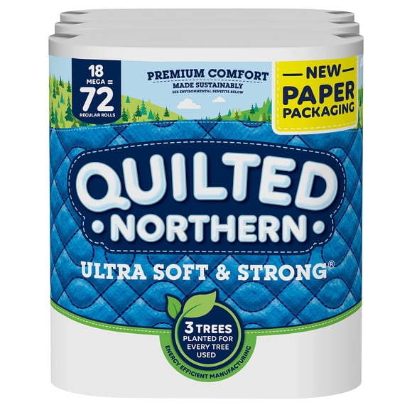 Papel higiénico Quilted Northern 18 rollos mega de 2 capas