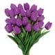 thumbnail image 1 of Flores Artificiales Uxcell Tulipanes Morado 24 Piezas, 1 of 3