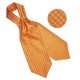 thumbnail image 5 of Corbata Ascot gruesa de seda para hombre formal. Modelo Solinario Naranjo, 5 of 7