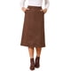thumbnail image 1 of INSPIRE CHIC Falda de Mujer de Gamuza Sintética con Cintura Alta Elástica para Otoño Invierno, Falda Midi en Línea A con Bolsillos XL Café, 1 of 6